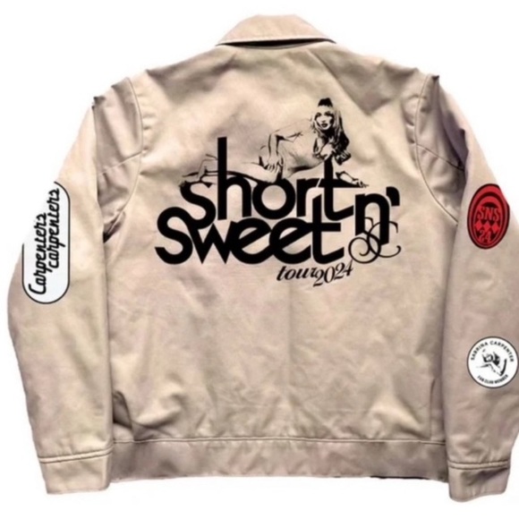 Sabrina Carpenter VIP Short N Sweet Tour Jacket Sz M Concert Tee T-shirt Swiftie - Picture 2 of 16